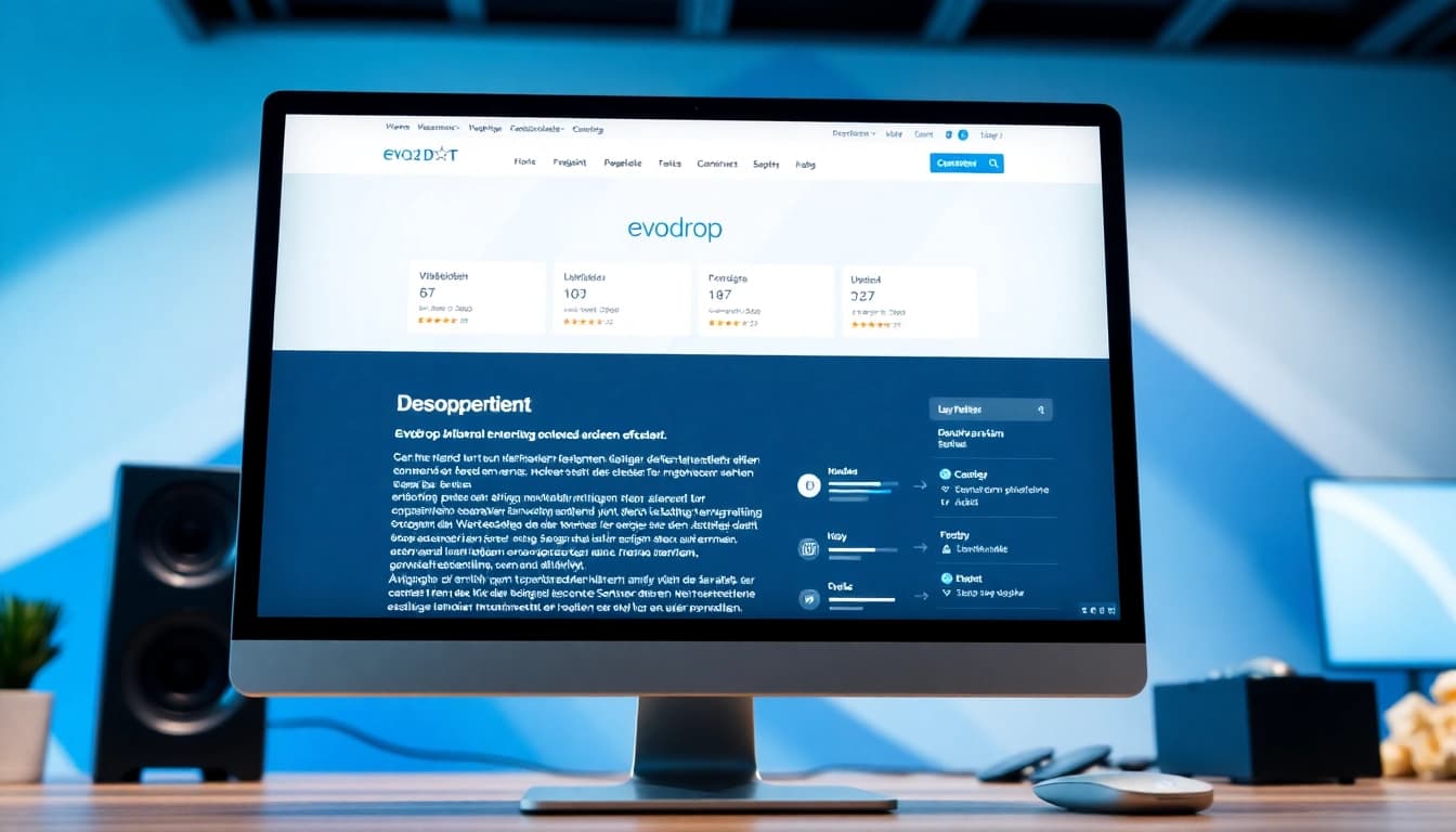 Erfahren Sie mehr über evodrop Erfahrung im Desktop-Design für Produktbewertungen und Nutzerfeedback.
