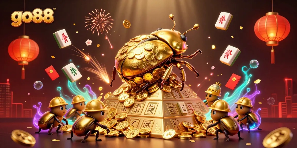 Engage with go88, rolling in golden coins while enjoying vibrant casino elements.