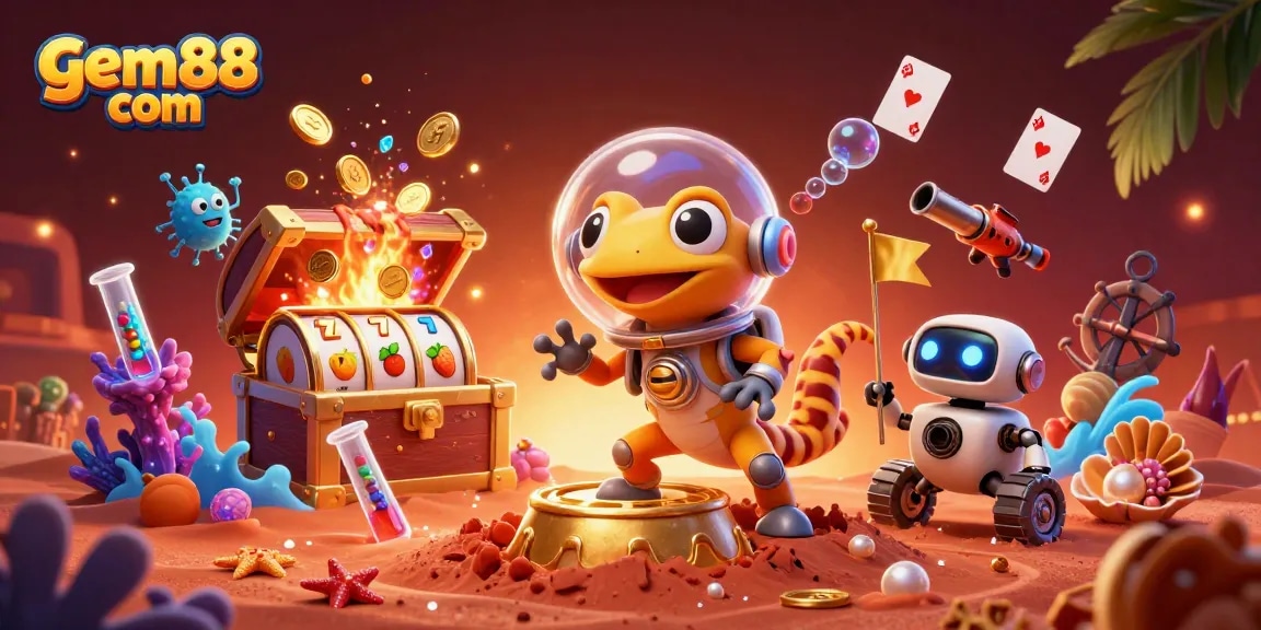Experience thrilling wins at gem88 com with our vibrant Martian-themed casino adventure illustration.