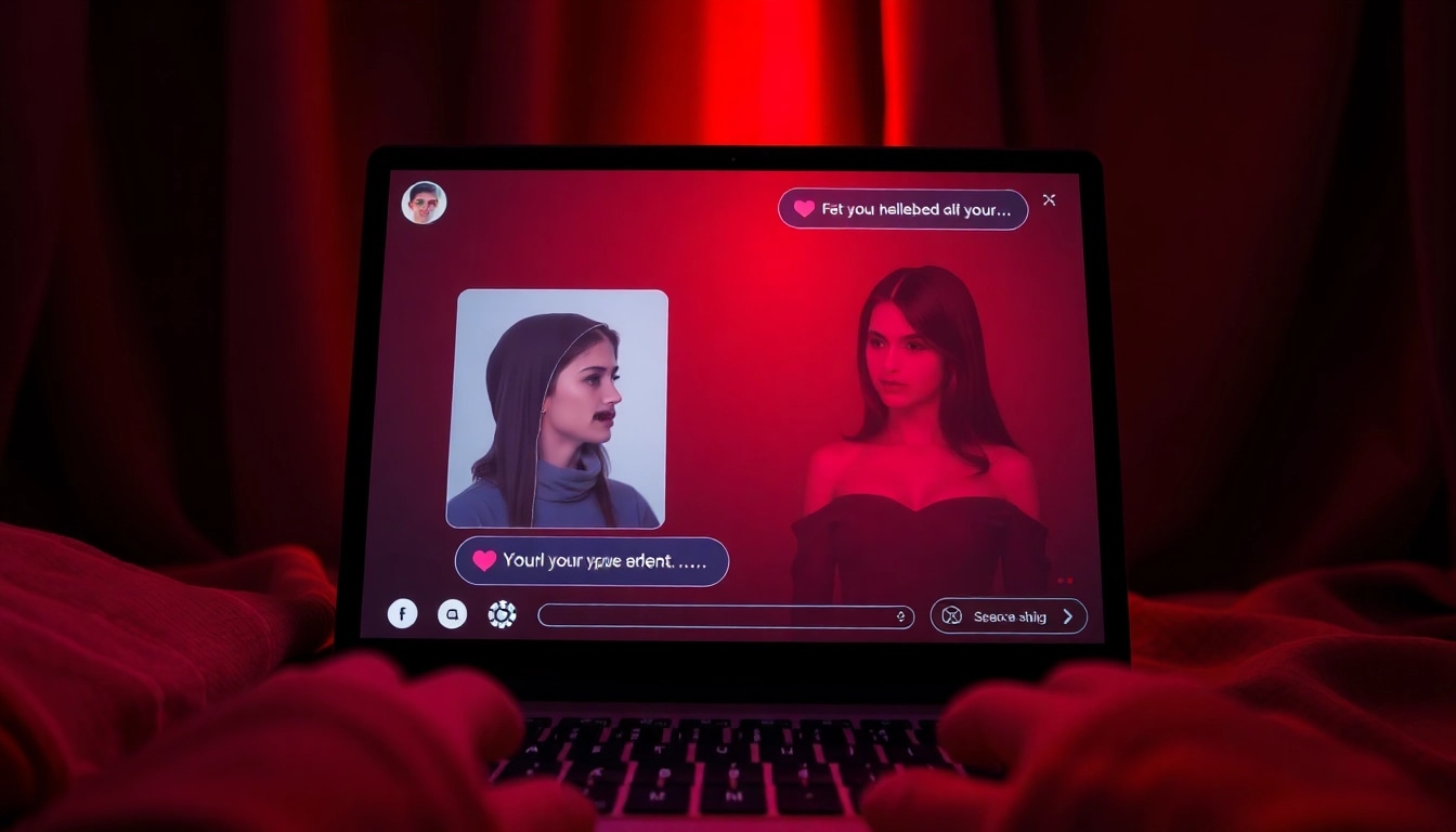 Engaging AI chat NSFW interaction with vibrant colors and intimate atmosphere.