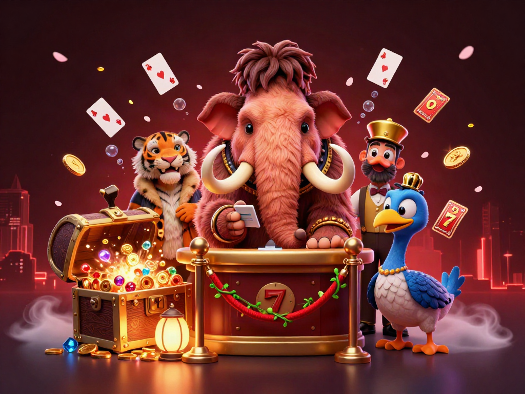 Experience the exciting world of Yo88, featuring casino characters surrounded by dynamic slot game elements.
