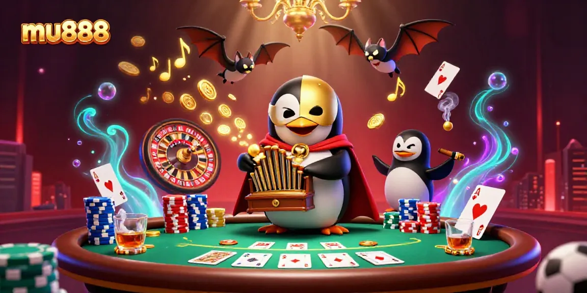 Experience thrilling action at mu888 with a lively casino scene featuring animated characters and vibrant game elements.
