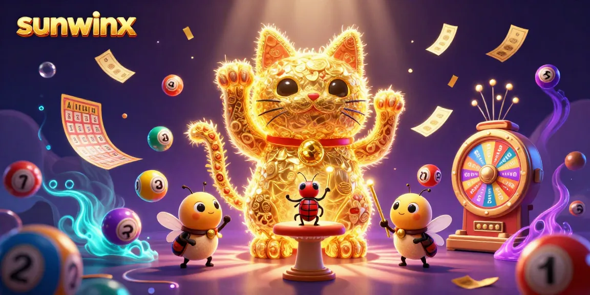 Experience winning opportunities with sunwinx through a vibrant casino-themed illustration.